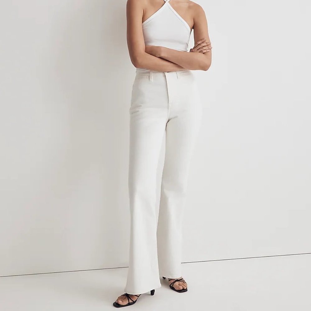 Madewell Perfect Vintage Flare High Rise Tile White Size 23